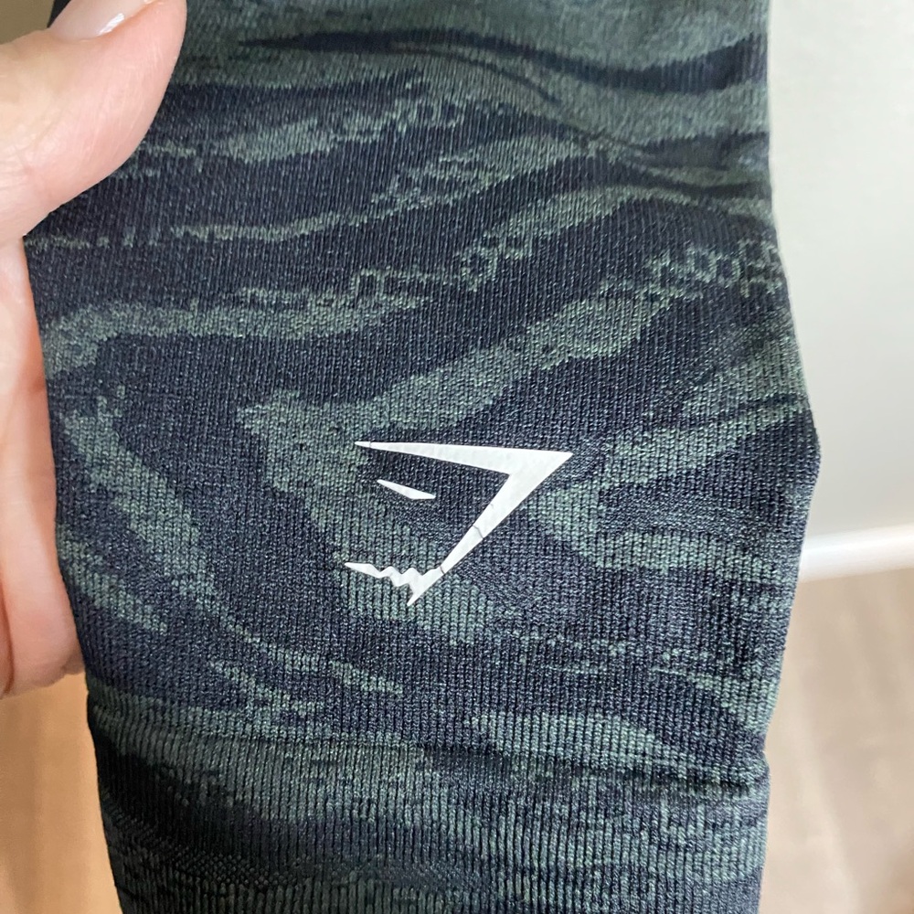Gymshark Black and Green Zebra print, high waisted Leggings - Picture 3 of 5